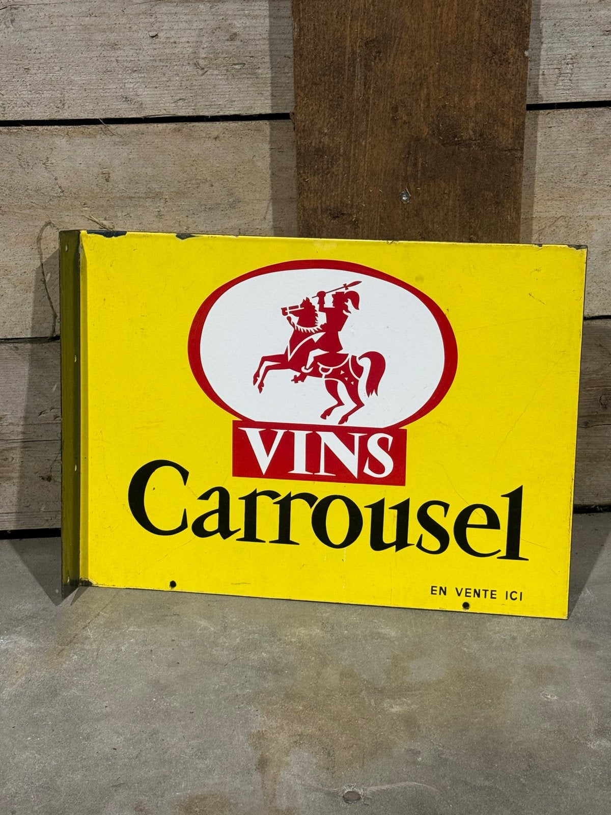 Dubbelzijdig Emaille Bord Vins Carrousel, Antiek en Kunst, Ophalen of Verzenden