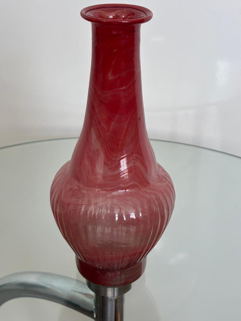 Rode gekleurde opaline vaas, Ophalen, Minder dan 50 cm, Rood, Glas
