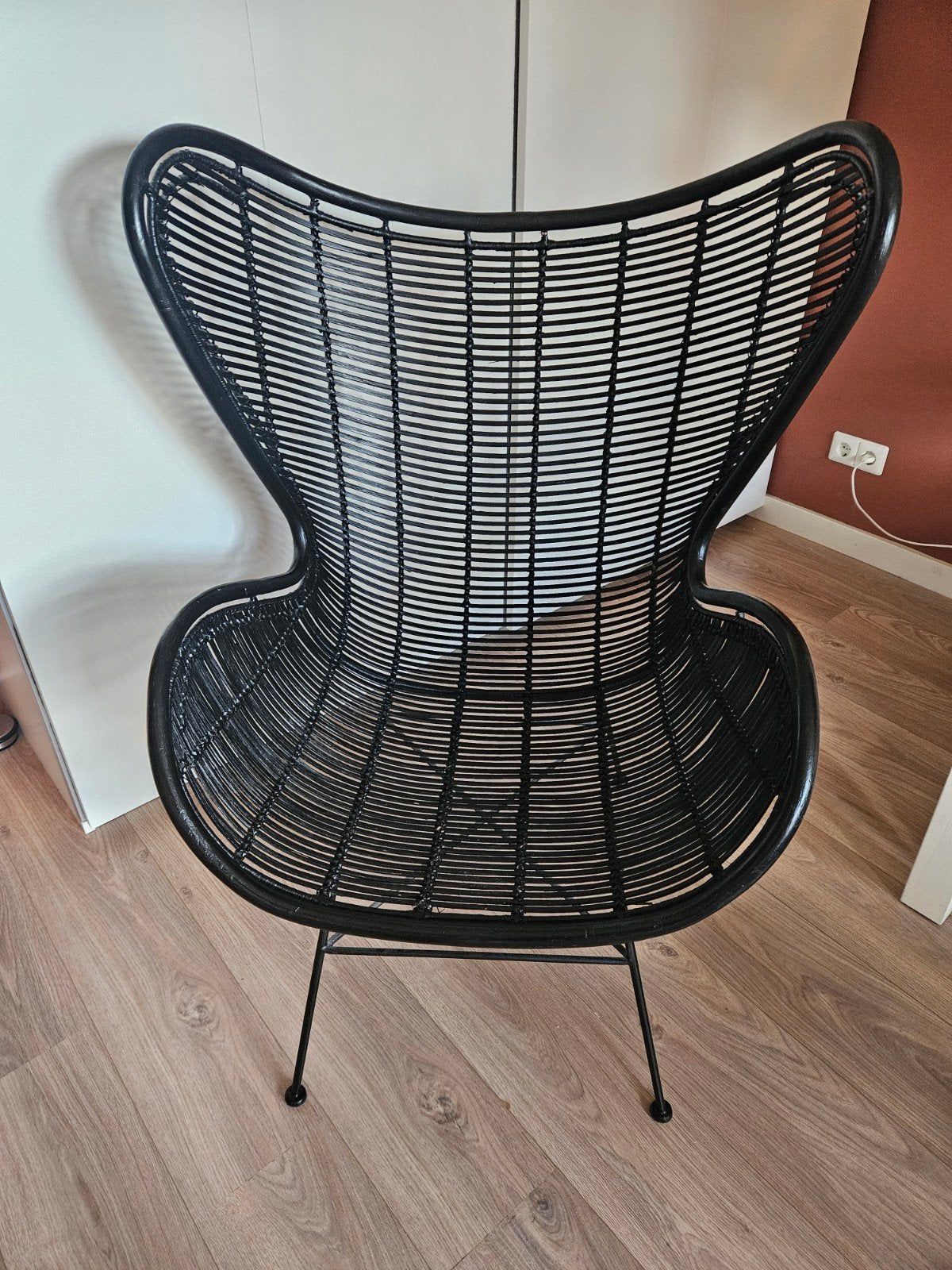 HK living Rattan Egg Chair, Huis en Inrichting, Stoelen, Ophalen, Gebruikt, Modern, Scandinavisch, Zwart