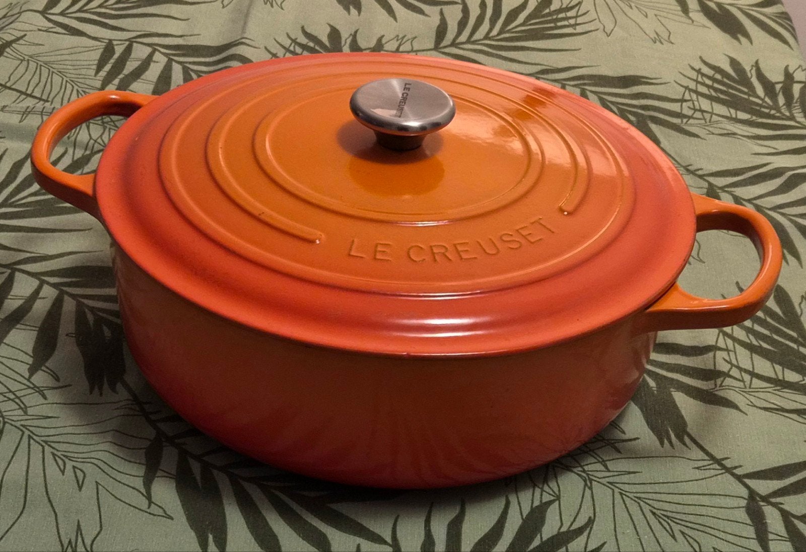 le creuset braadpan 30 cm nieuwstaat, Huis en Inrichting, Ophalen, Zo goed als nieuw, Gietijzer