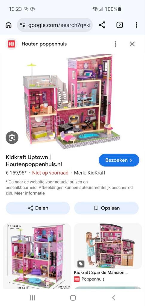 Kidkraft barbiehuis met meubels, Barbie's en accessoires, Kinderen en Baby's, Ophalen, Gebruikt, Jongen of Meisje