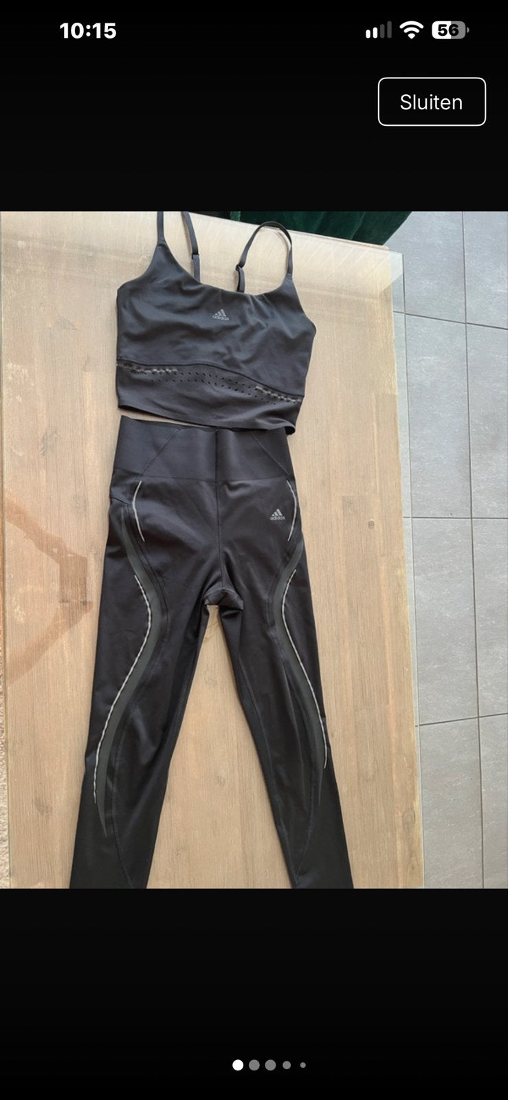 Adidas sportset (legging en top) - Zo goed als nieuw, Kleding | Dames, Zwart, Ophalen of Verzenden, Maat 34 (XS) of kleiner, Fitness of Aerobics