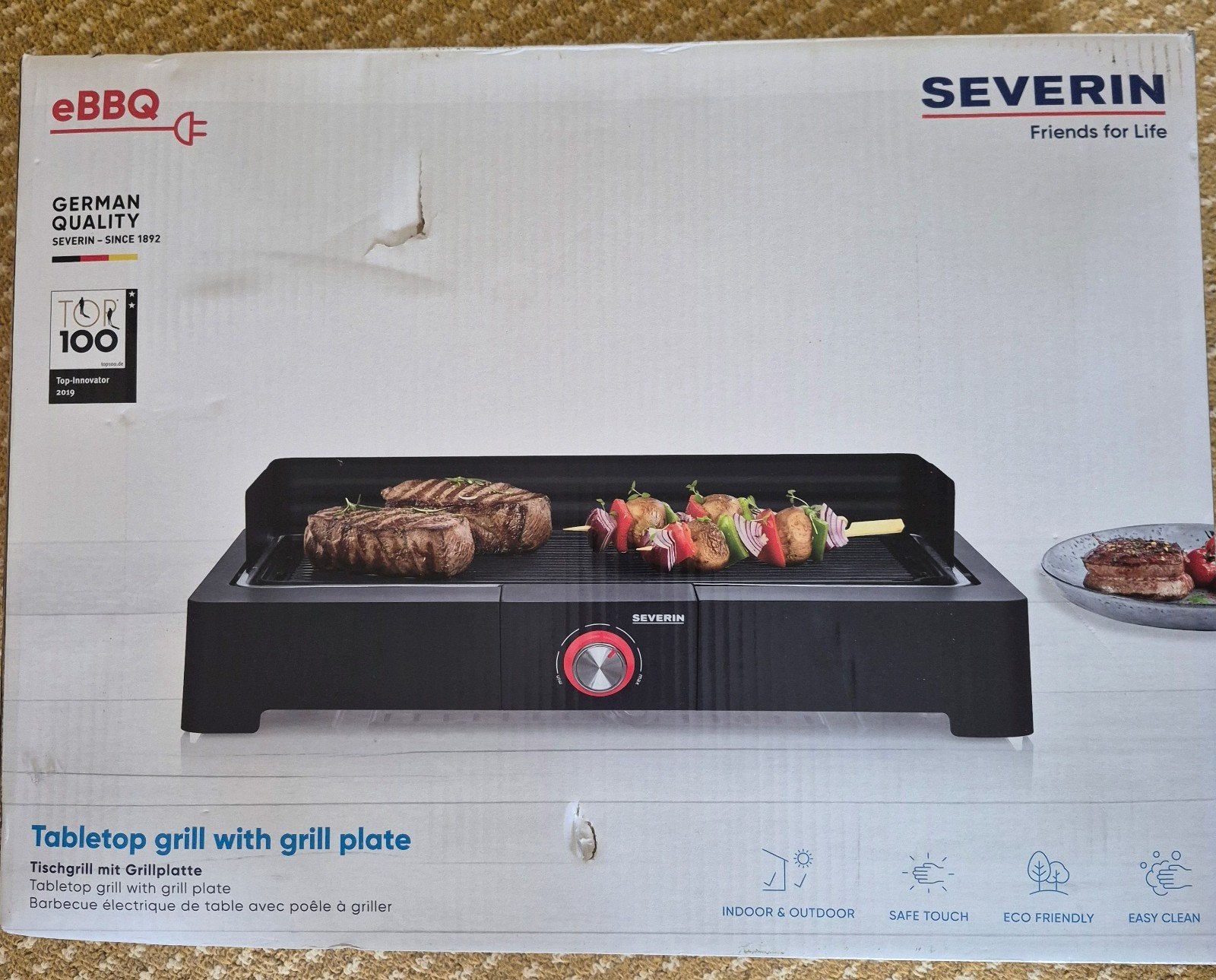 Severin Tafelgrill met grillplaat - Nieuw in doos, Ophalen of Verzenden, Nieuw, Severin