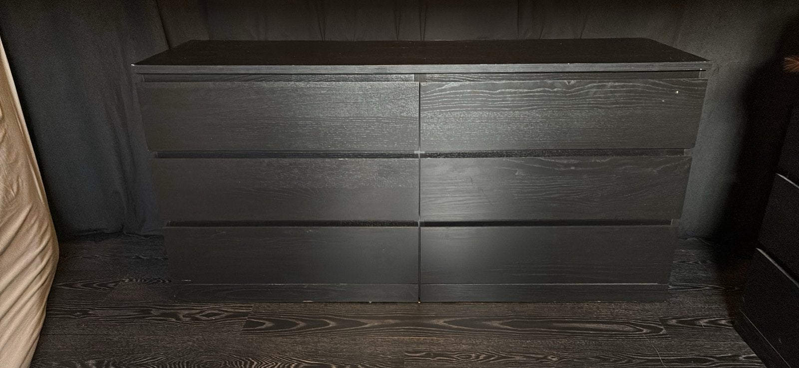 Malm ladekast zwart, Ophalen, 50 tot 100 cm, Zo goed als nieuw, 3 of 4 laden