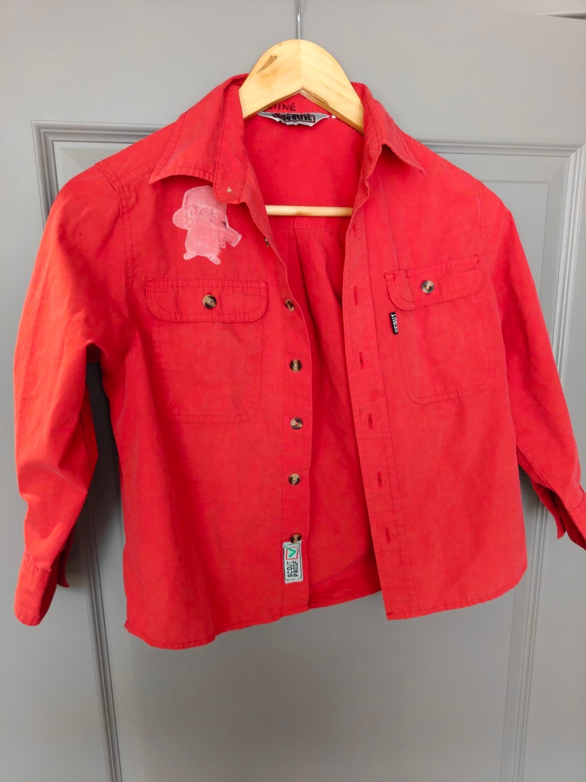 Rood Scoutfit overhemd maat 128, Ophalen of Verzenden, Gebruikt, Kleding