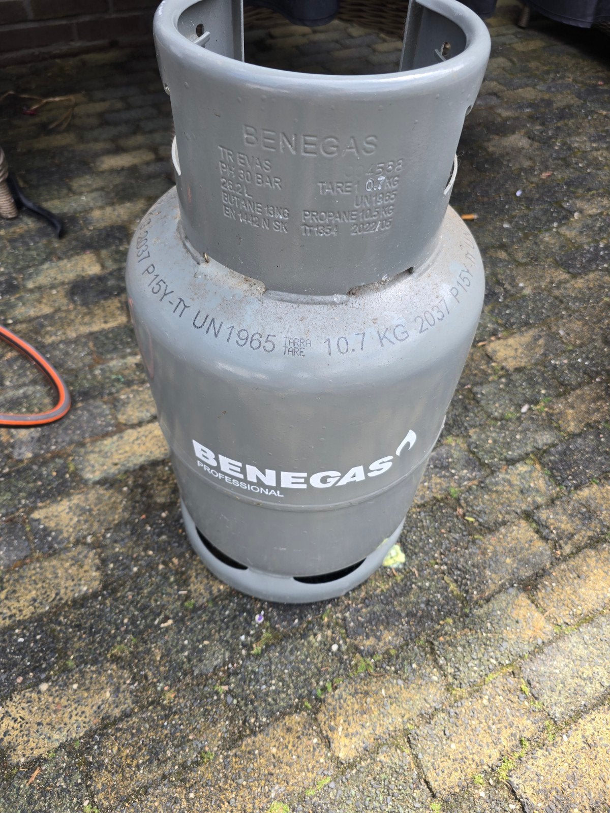 Benegas Professional gasfles 10.5 kg propaan, Ophalen, Gebruikt, Benegas