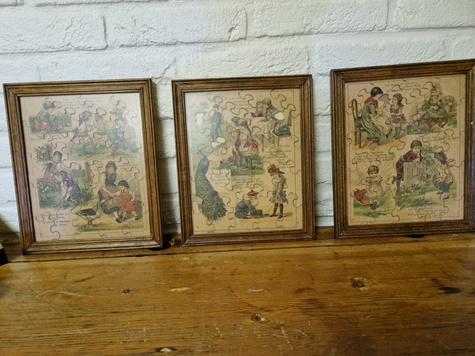 Ingelijste oude puzzels, Huis en Inrichting, Ophalen