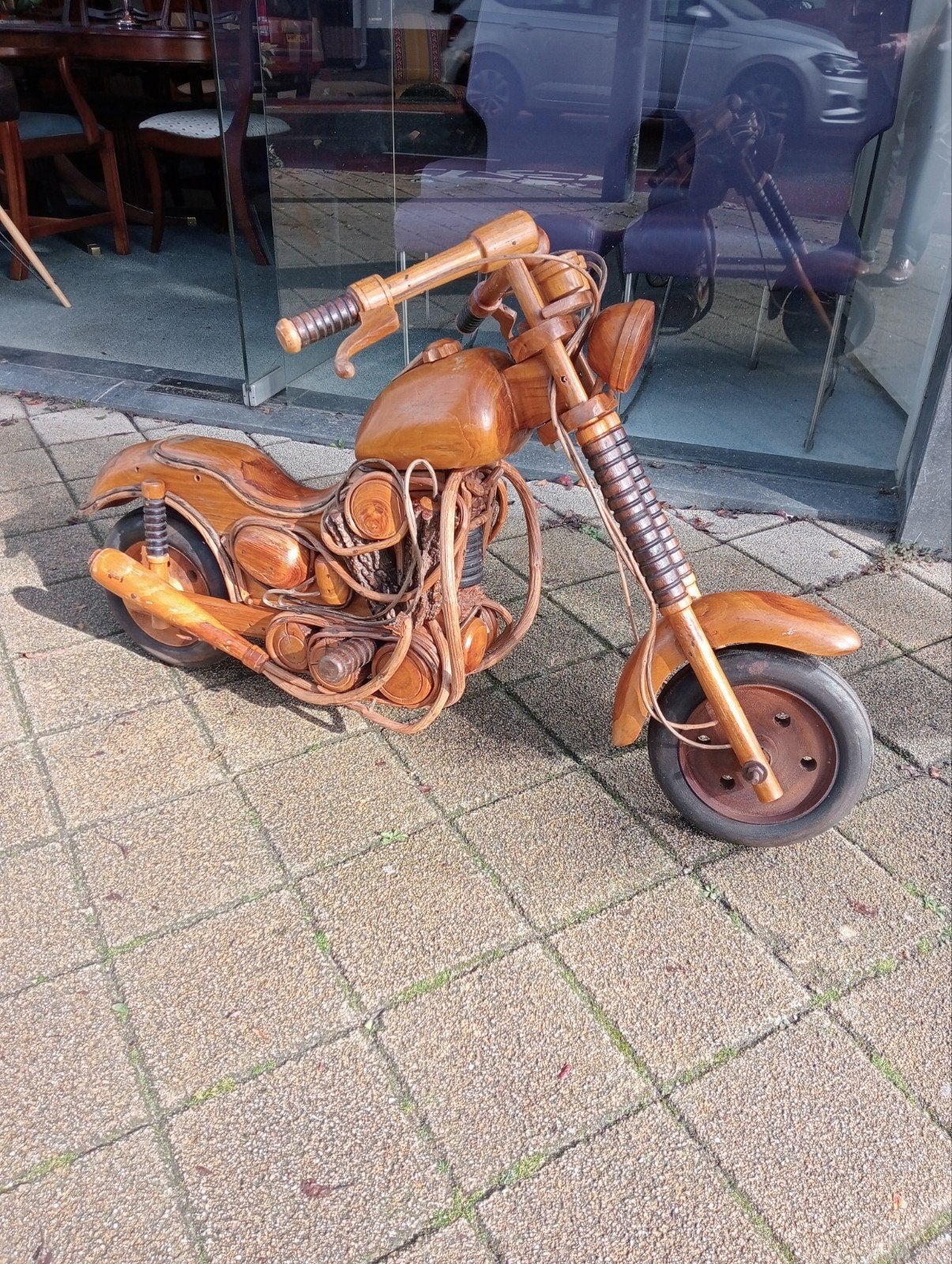 Unieke handgemaakte houten Harley Davidson decoratie, Ophalen of Verzenden