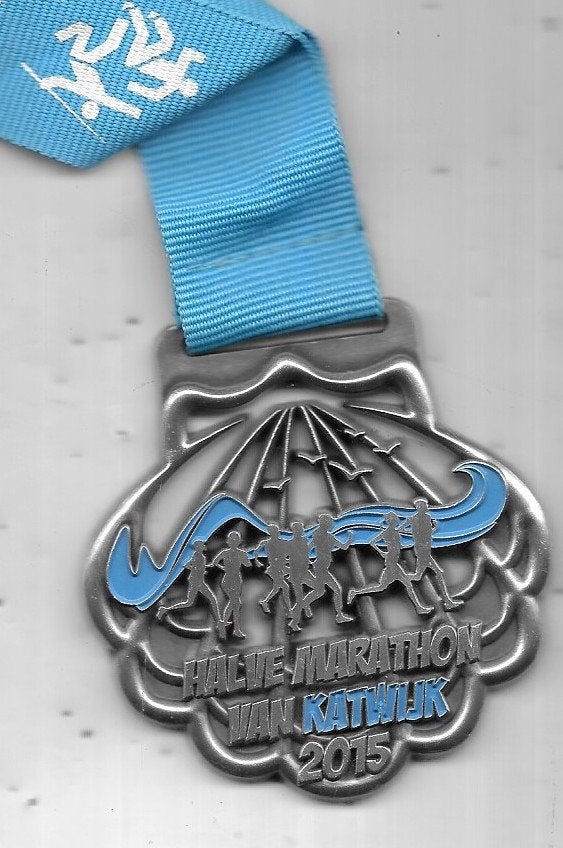 KATWIJKHALVE MARATHON VAN KATWIJK 2015 MET LINT, Postzegels en Munten, Penningen en Medailles, Ophalen of Verzenden, Overige materialen