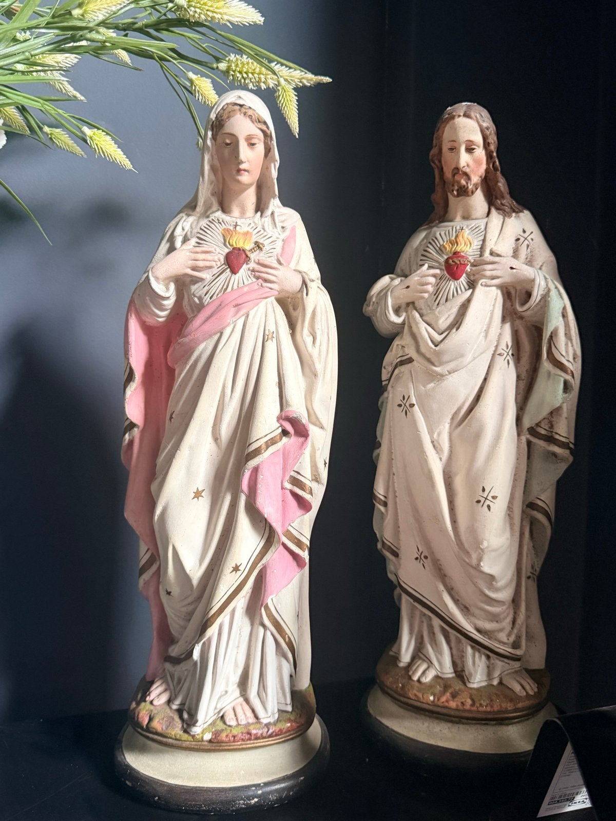 Set van 2 beelden: Maria en Jezus met Heilig Hart, Ophalen