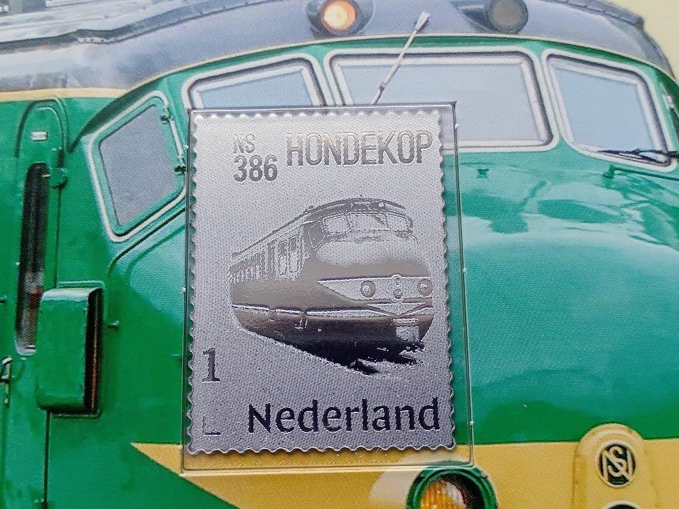 Zilveren postzegel NS 386 Hondekop, Postzegels en Munten, Verzenden, Na 1940, Postfris