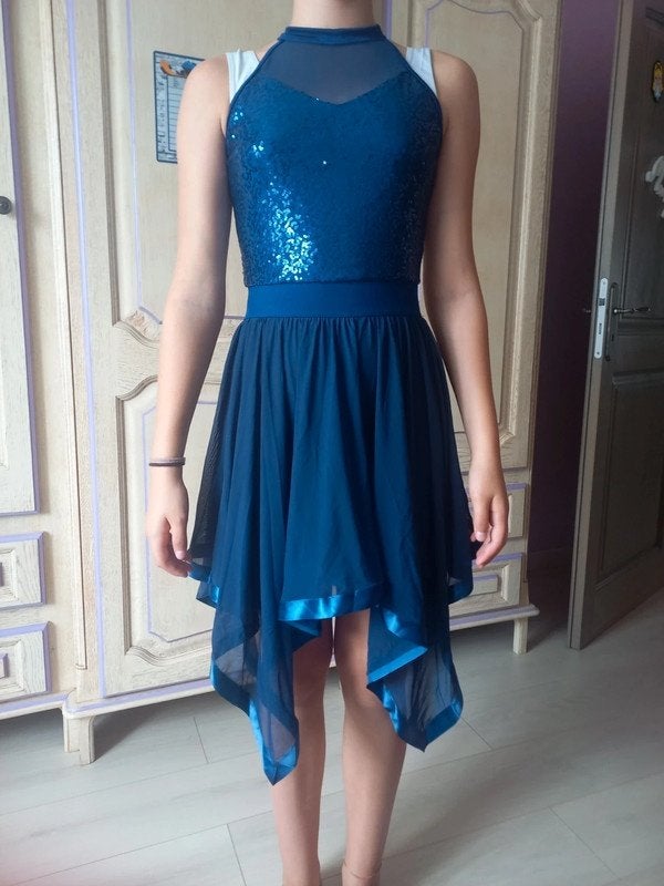 iEFiEL Pailetten Dansjurk, Marineblauw, maat M, ZGAN, Verzenden, Zo goed als nieuw, Kleding