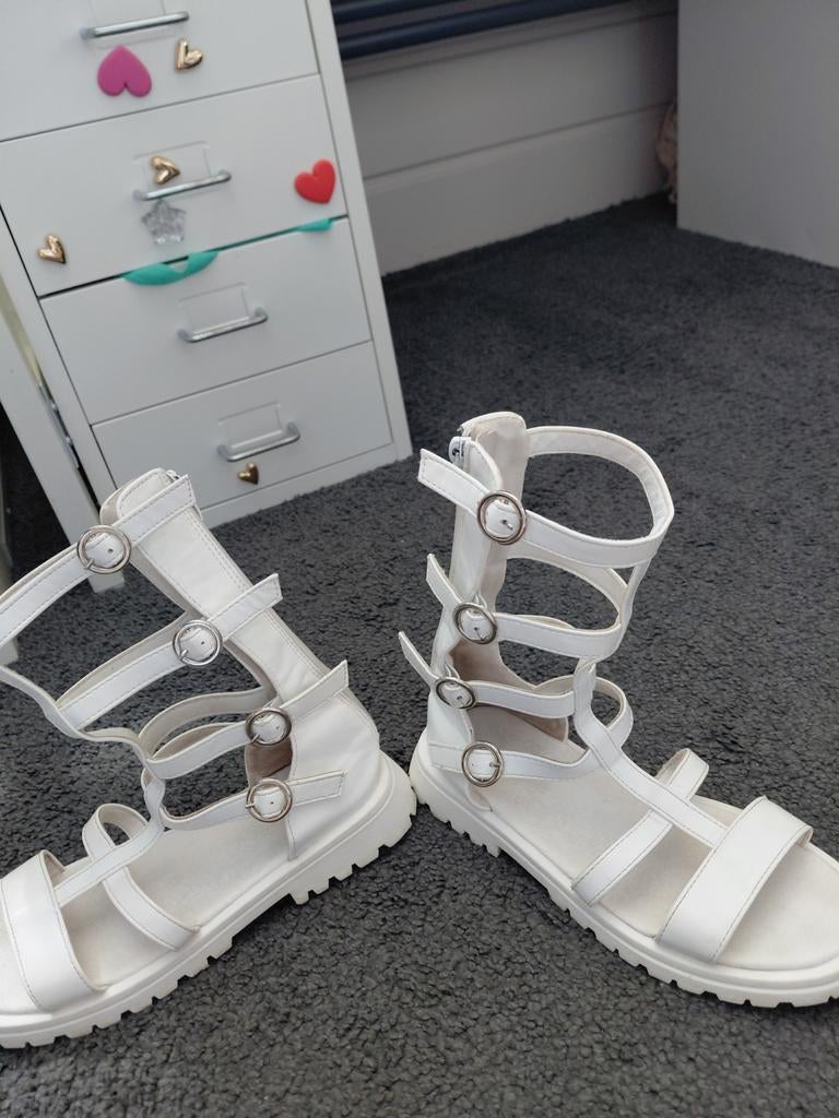 Witte Gladiator Sandalen Maat 34, Ophalen of Verzenden, Gedragen, Wit, Sandalen of Muiltjes