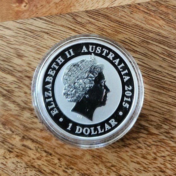 2015 Australische Kookaburra 1 oz Zilveren Munt, Ophalen of Verzenden, Oost-Azië, Losse munt, Zilver