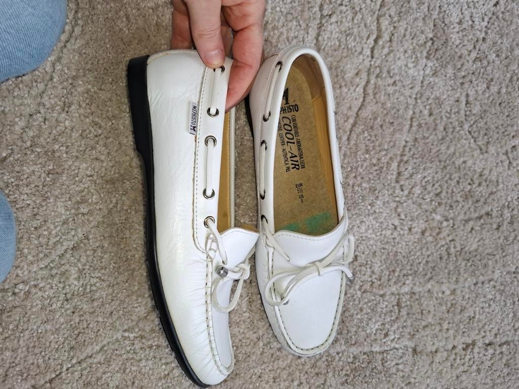 Mephisto Instappers Dames Maat 38.5 Wit - Zeer Goede Staat, Kleding | Dames, Schoenen, Mephisto, Ophalen of Verzenden, Zo goed als nieuw