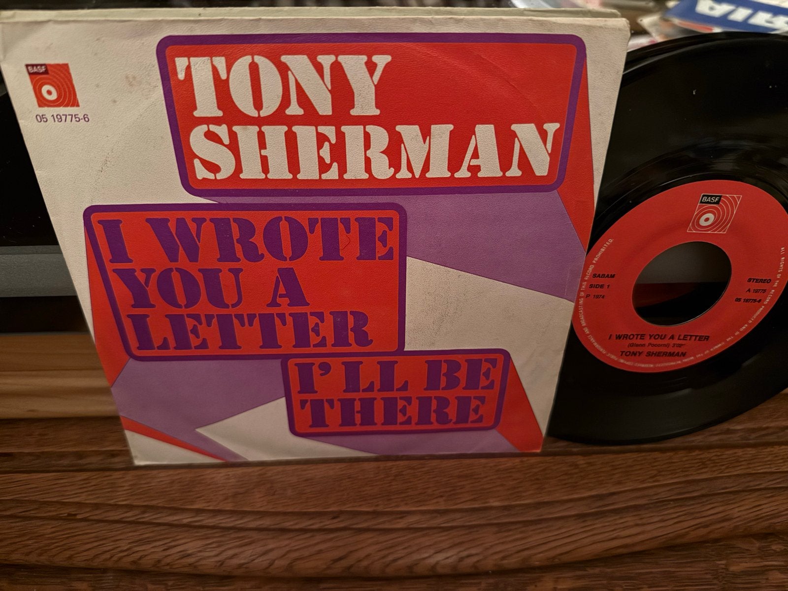 Tony Sherman - I Wrote You A Letter / I'll Be There (Single), Fotohoes, 7 inch, Ophalen of Verzenden, Zo goed als nieuw