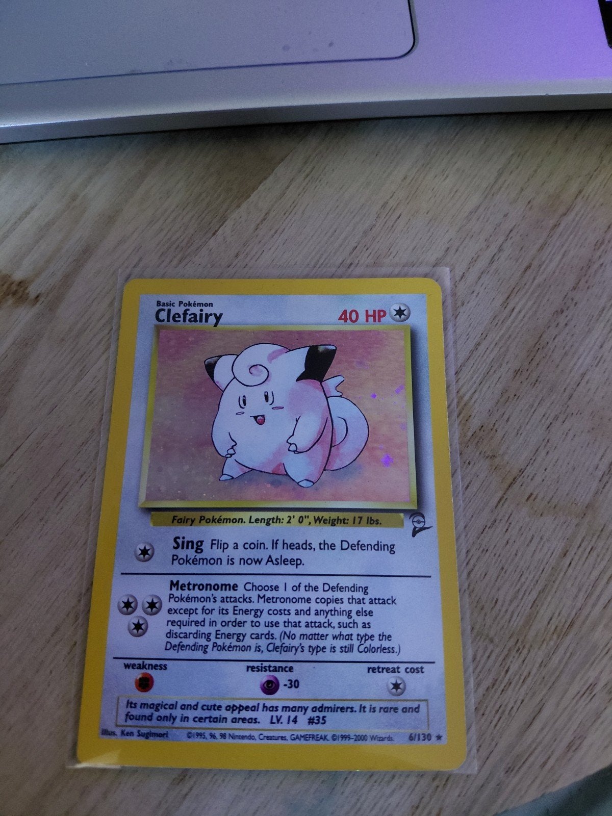 Clefairy holo - kaart 6/130 uit 1995 (base set 2)Topconditi, Hobby en Vrije tijd, Verzamelkaartspellen | Pokémon, Ophalen of Verzenden