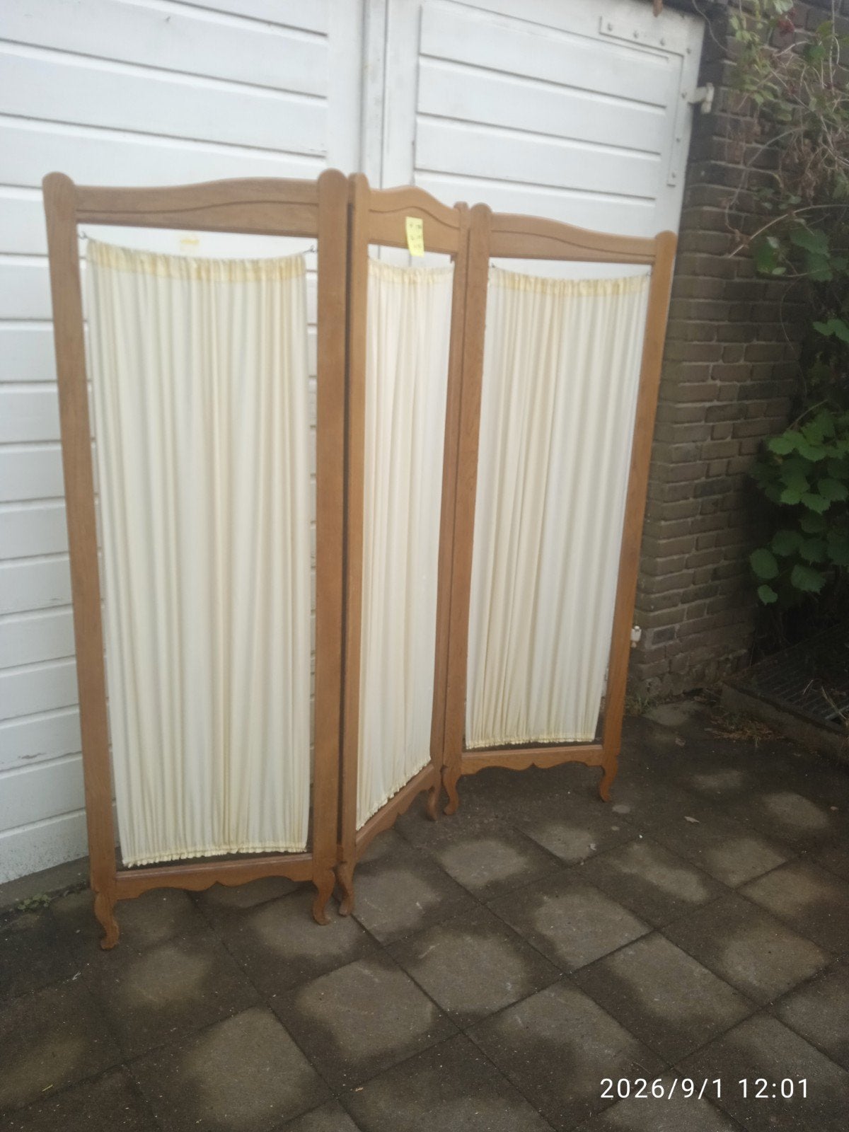Klassiek houten eiken kamerscherm, Ophalen, Zo goed als nieuw