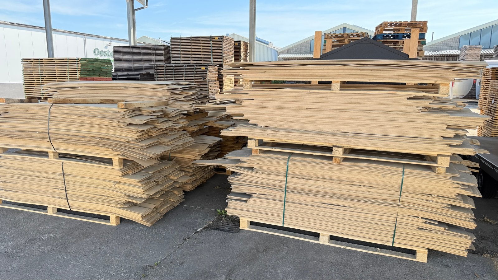 Opruiming! 5000 m2 eiken fineer, 2/3/4 mm dik gedroogd, Ophalen, Minder dan 25 mm, Eiken, Overige typen