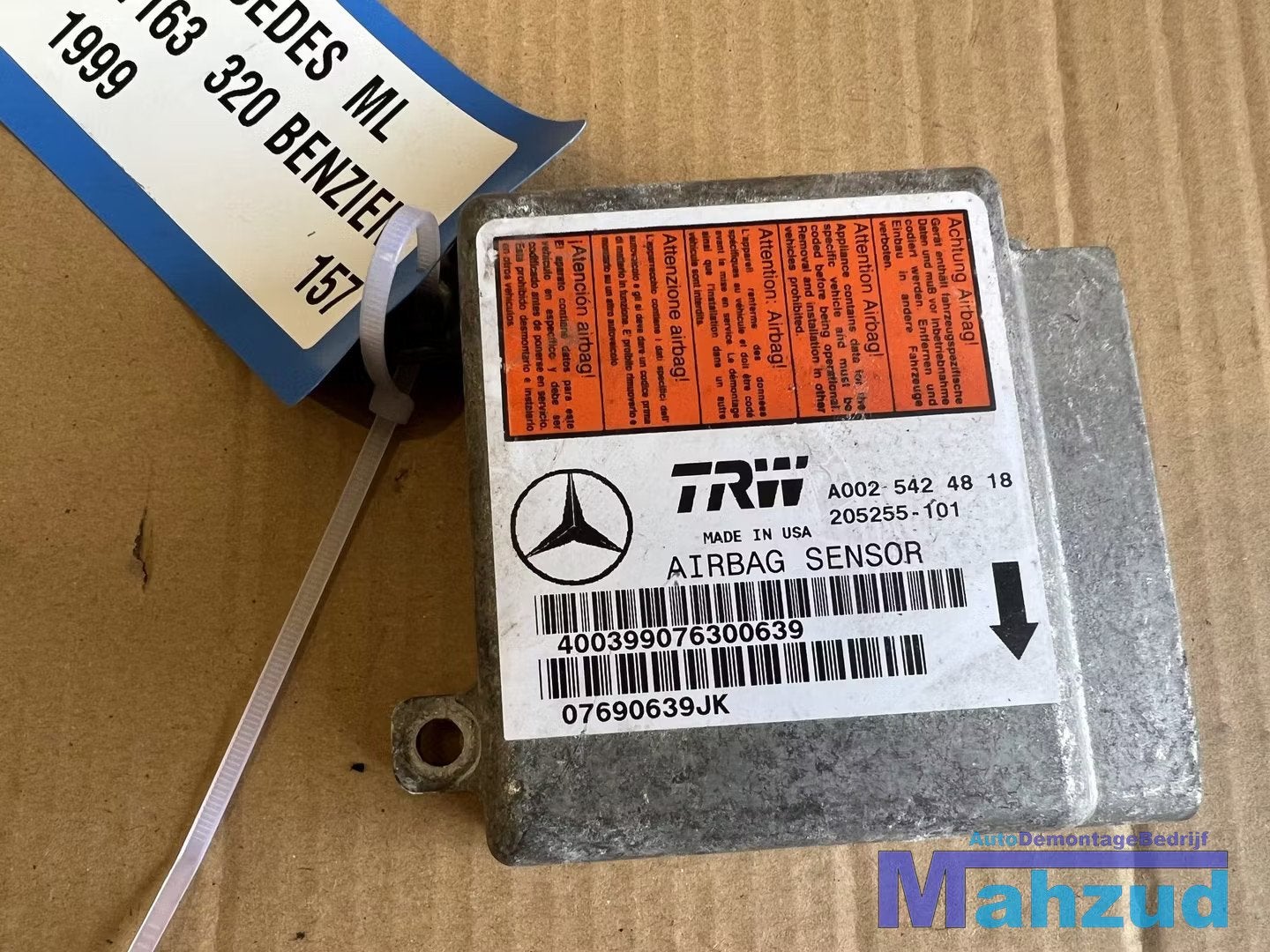 MERCEDES ML W163 Airbag module A0025424818 1998-2005, Gebruikt, Mercedes-Benz AG, Mercedes-Benz, Ophalen of Verzenden