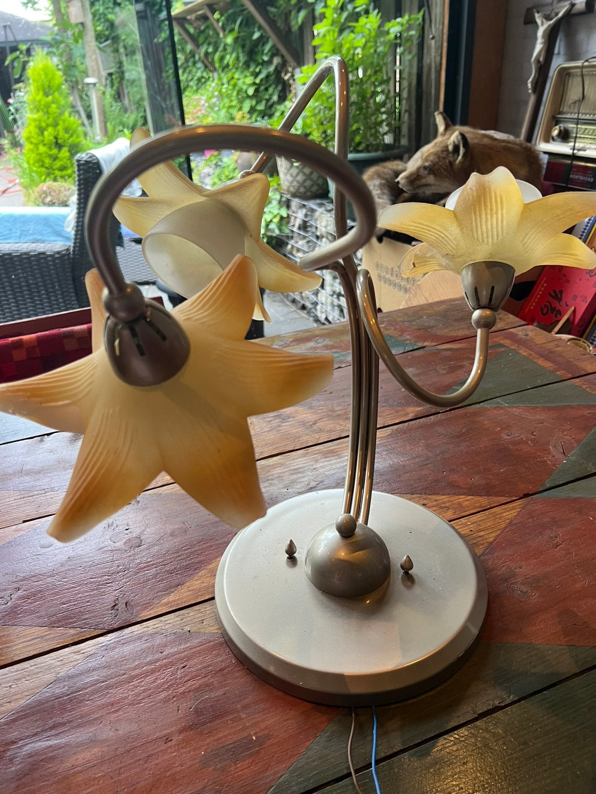 Plafon en tafel lamp vintage model, Ophalen, Gebruikt, 50 tot 75 cm, Hollywood regency/art Nouveau stijl