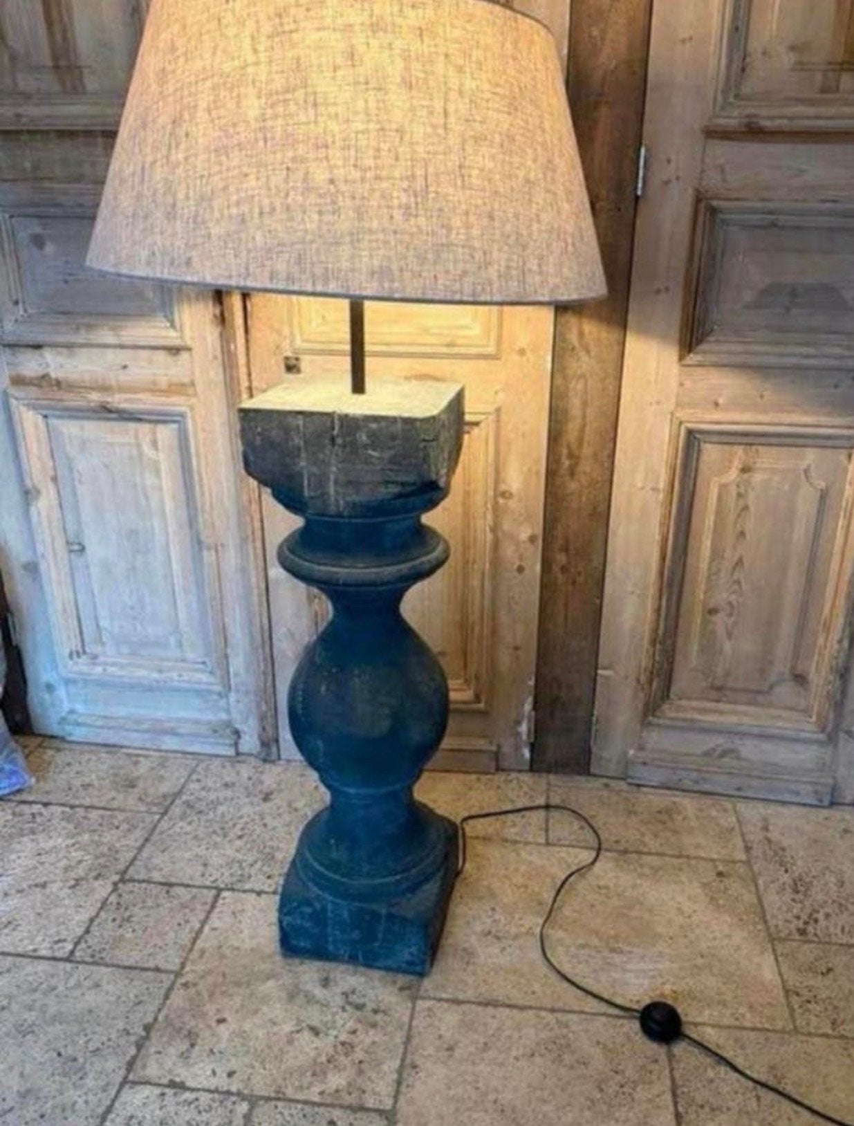 XXL Baluster Vloerlamp excl kap, Ophalen, Nieuw, Hout, Landelijke stijl