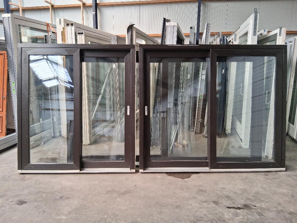2x Schuifpui Hr++ bezorgen factuur mogelijk, Doe-het-zelf en Verbouw, Kozijnen en Schuifpuien, Kunststof, Gebruikt, 225 cm of meer