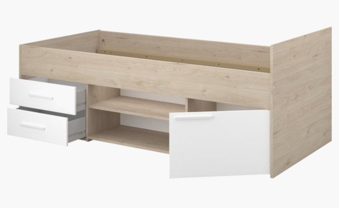 Halfhoogslaper met opbergruimte, Ophalen, Gebruikt, 90 cm, 200 cm