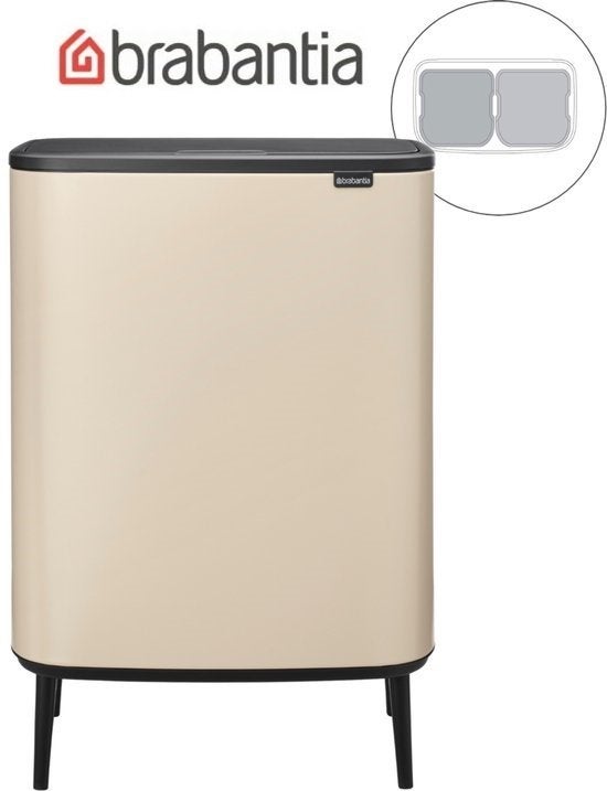 ✅NIEUW✅ Brabantia Bo Touch Bin Hi Prullenbak 2x30 liter Soft, 40 liter of meer, Ophalen of Verzenden, Nieuw, Rvs
