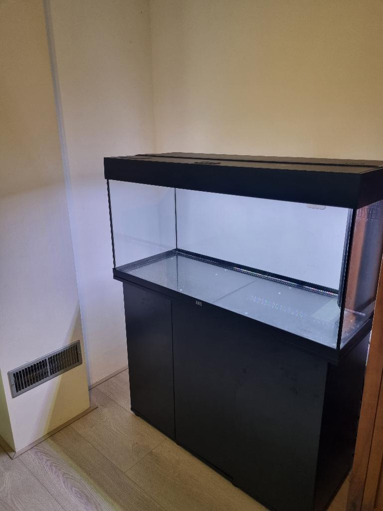 JUWEL aquarium 180L met zwarte stijlvolle kast en uitrusting, Ophalen, Inclusief deksel, Zo goed als nieuw, Leeg aquarium