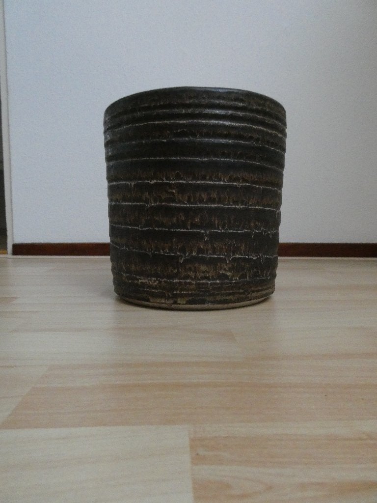 Originele retro bloempot (keramiek), Ophalen, Rond, Binnen, Zo goed als nieuw