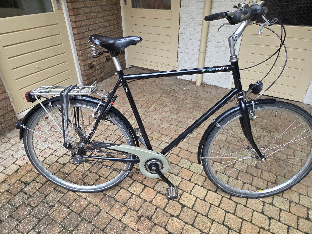 Degelijke herenfiets met versnelling, Gebruikt, Velgrem, Versnellingen, 61 tot 65 cm
