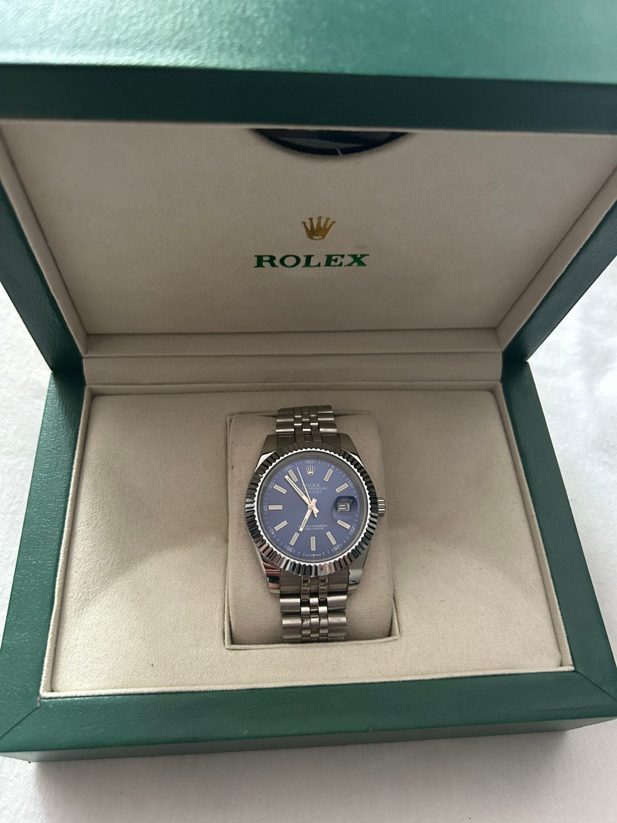 Rolex Datejust 41 Blue Dial Jubilee | Complete Set met Doos, Ophalen of Verzenden, Staal, Overige merken, 1960 of later