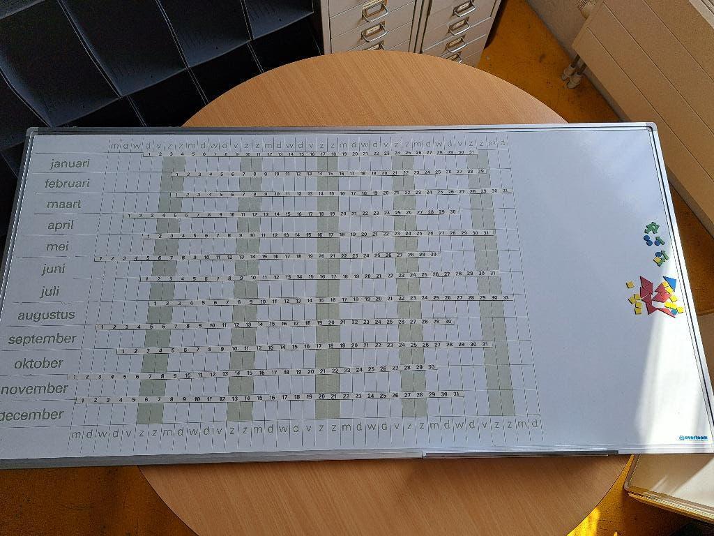 magnetisch jaarplan -bord, Ophalen, Jaarkalender, Zo goed als nieuw