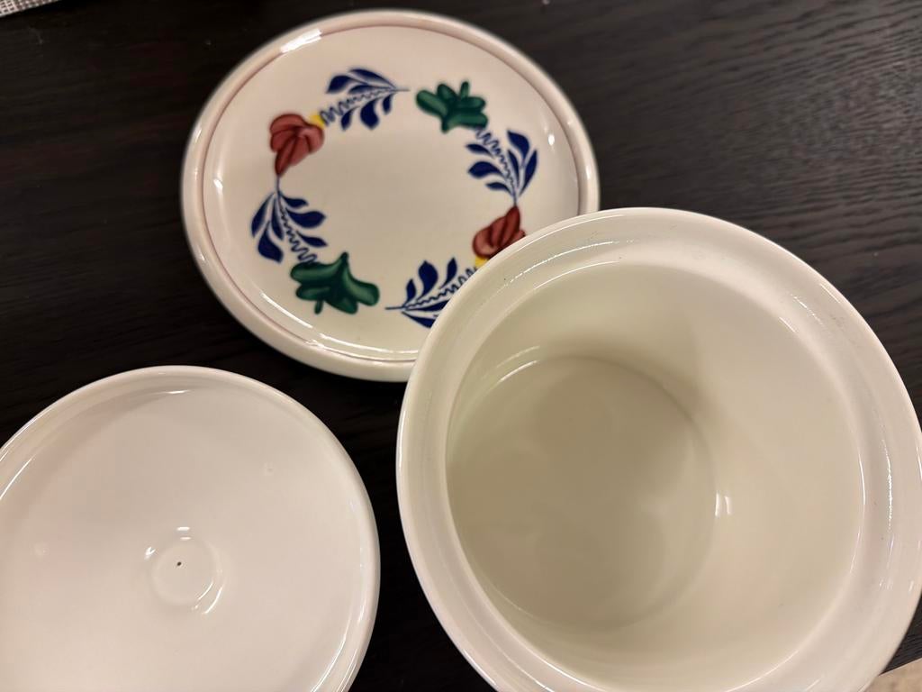Boerenbont schaaltje met deksel, Huis en Inrichting, Keuken | Servies, Ophalen, Kringloop, Kringloop, Aardewerk