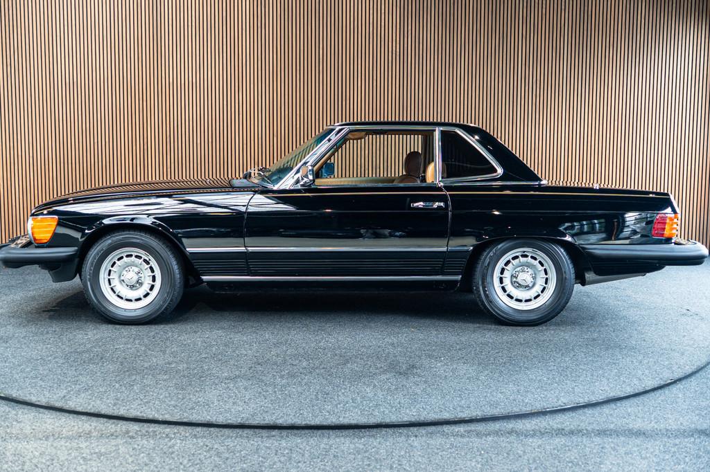 Mercedes-Benz SL-Klasse 380 SL Aut. Hardtop Beige leer Airco, Auto's, Achterwielaandrijving, Beige, Cabriolet, Zwart