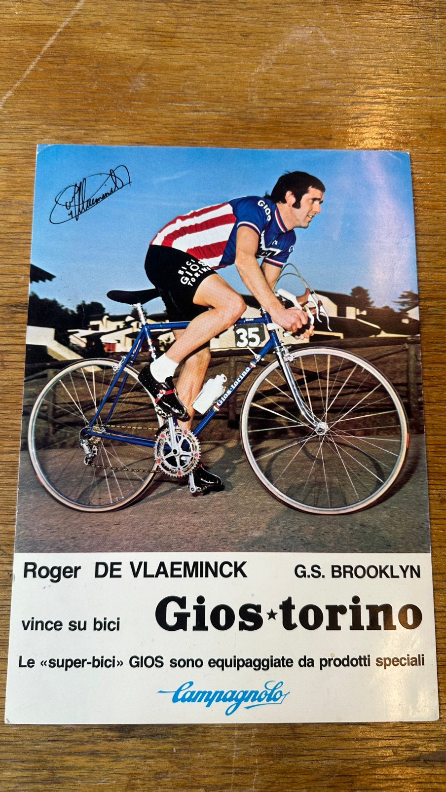 Originele Vintage Gios Torino Briefkaart Roger De Vlaeminck, Ophalen of Verzenden, Zo goed als nieuw, Gios, .com