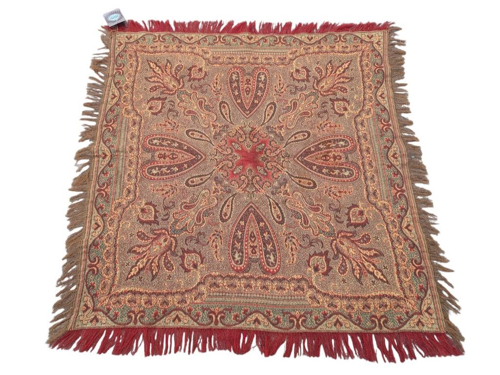 Vintage oosters wol paisley Worteldoek tafelkleed, Gebruikt, Hype pop up, Vierkant, Ophalen of Verzenden