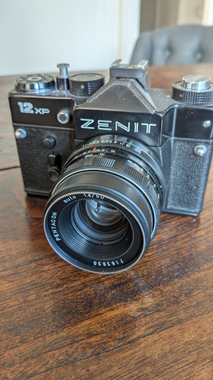 Zenit 12xp met pentacon 50mm F1.8, Ophalen of Verzenden, Spiegelreflex, Overige Merken