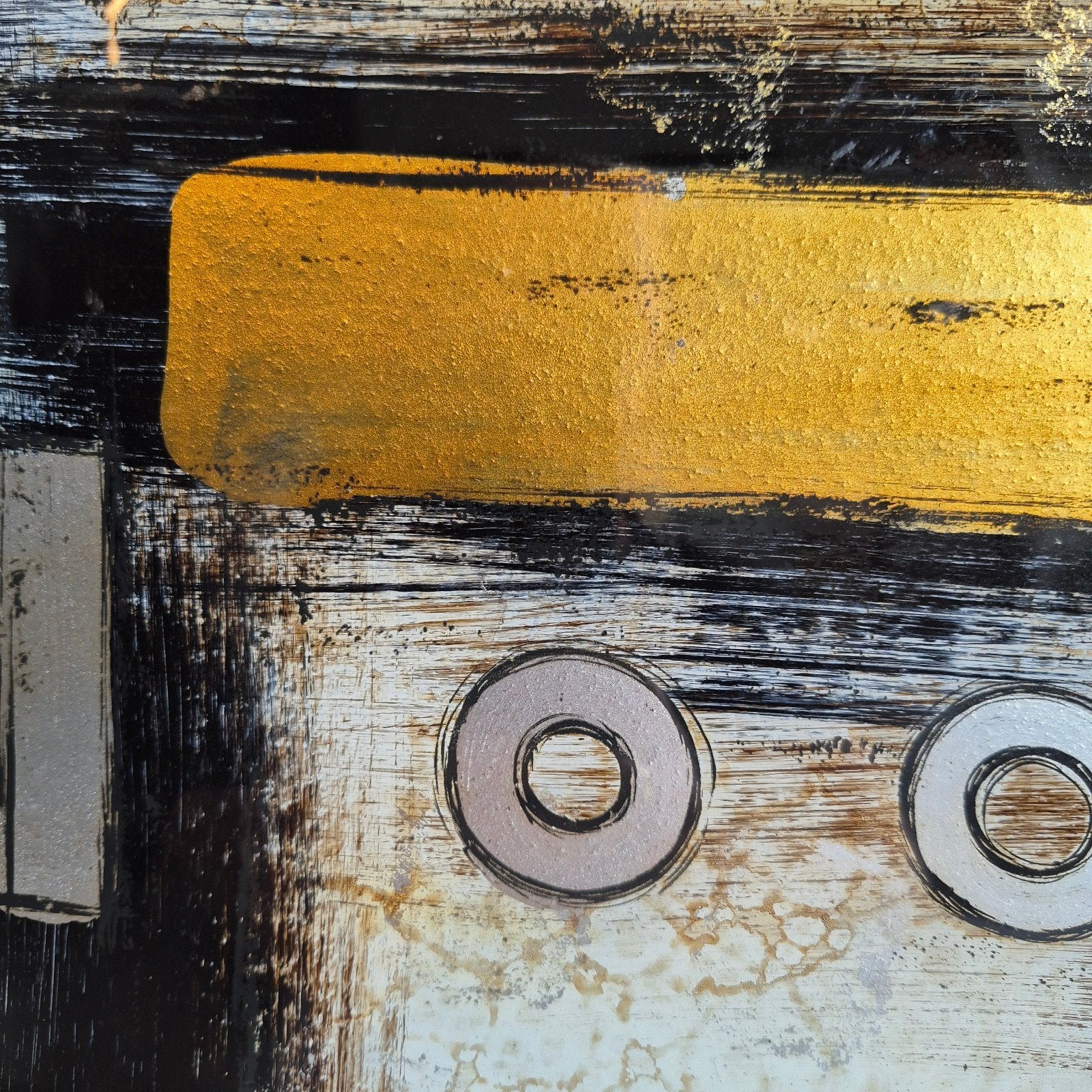 Blikvanger! Grote abstracte glazen decoschaal / plateau (37x, Ophalen, Schaal, Vierkant, Glas