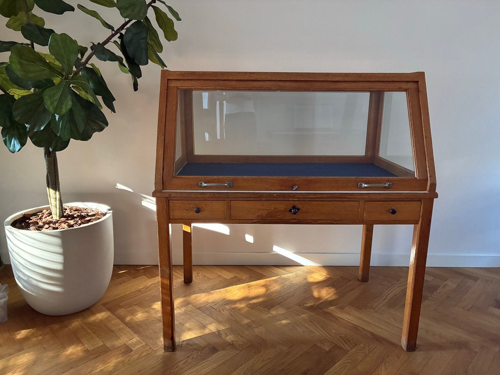 Antieke - Vintage Vitrinekast met Lades - Fleiner Möbel, Ophalen