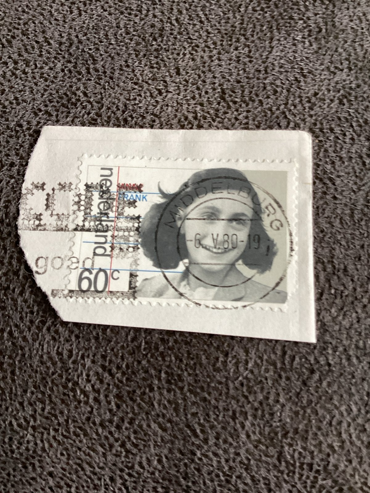 Postzegel Anne Frank - Gestempeld (1980) Middelburg, Ophalen of Verzenden, Na 1940, Gestempeld