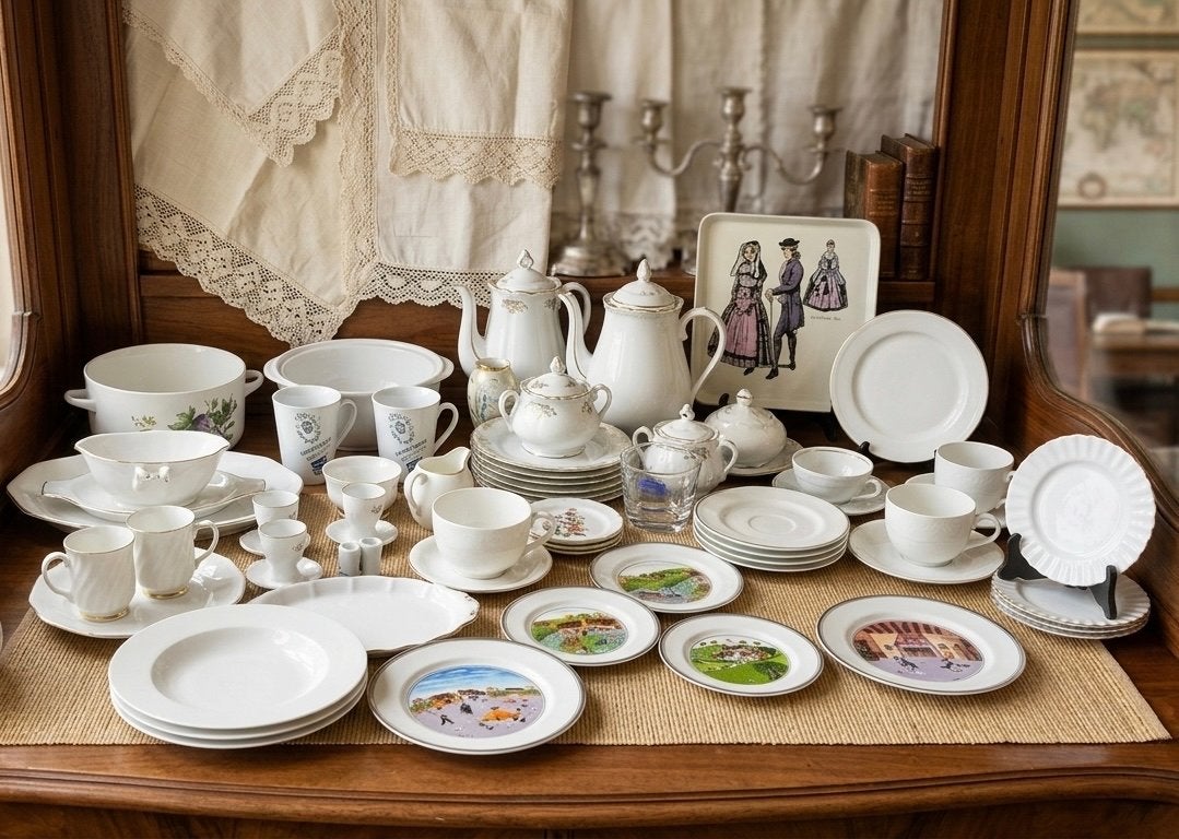 Grote partij Vintage Servies: Villeroy & Boch, Haas & Czjzek, Antiek en Kunst, Antiek | Servies compleet, Ophalen of Verzenden