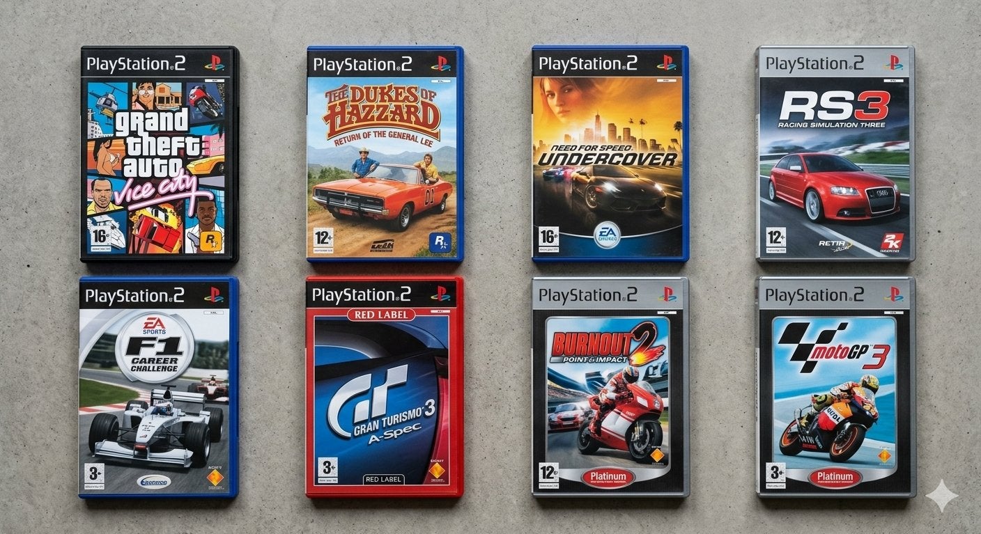 Mooie partij van 8 PlayStation 2 (PS2) Games - Race & Actie, 1 speler, Racen en Vliegen, Ophalen of Verzenden, Zo goed als nieuw