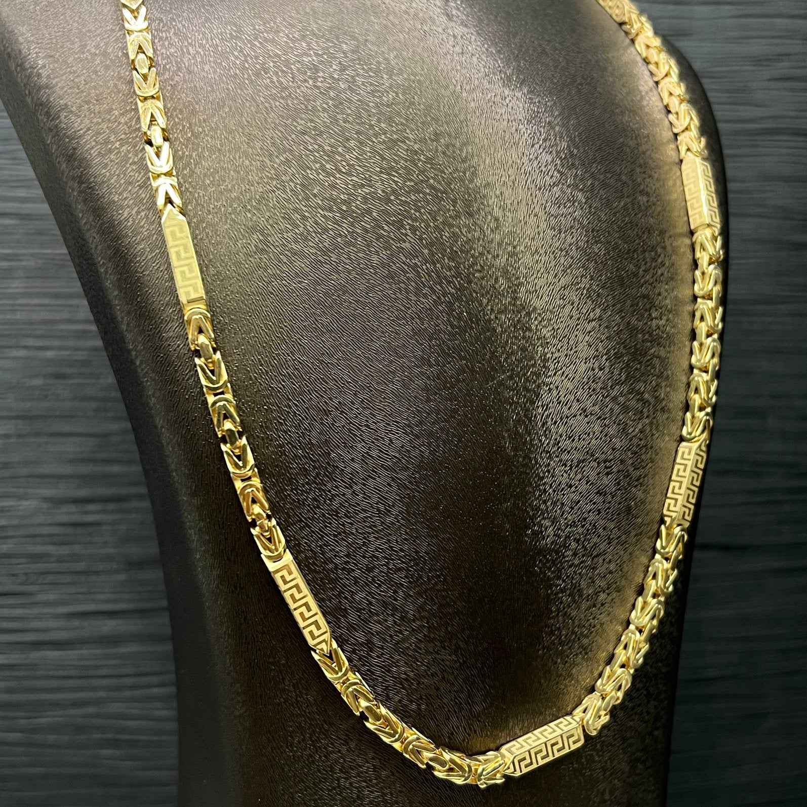 14k gouden koningsketting prachtig schakel versace, Ophalen of Verzenden, Nieuw, Goud