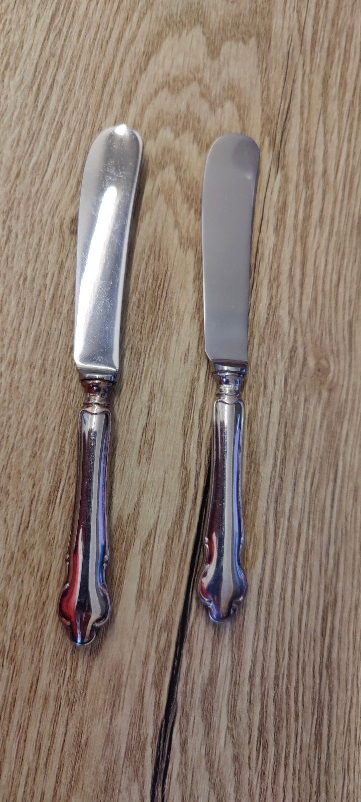 Antieke zilveren botermesjes, set van 2, Ophalen of Verzenden