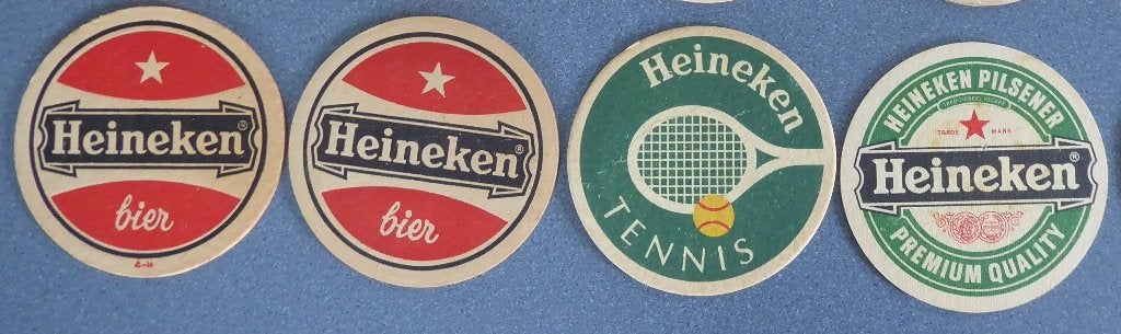 21 verschillende bier viltjes Heineken, Verzamelen, Ophalen of Verzenden, Gebruikt, Viltje(s), Heineken