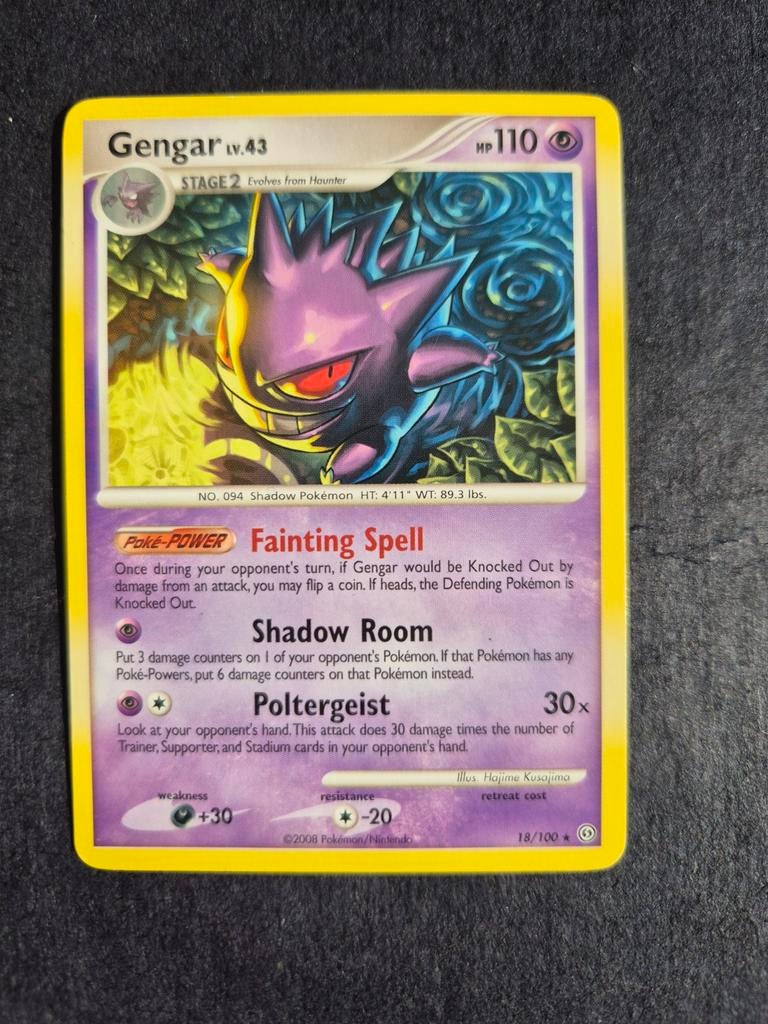 Gengar Pokémon Kaart 2008 -(18/100), Ophalen of Verzenden, Gebruikt, Losse kaart, Foil