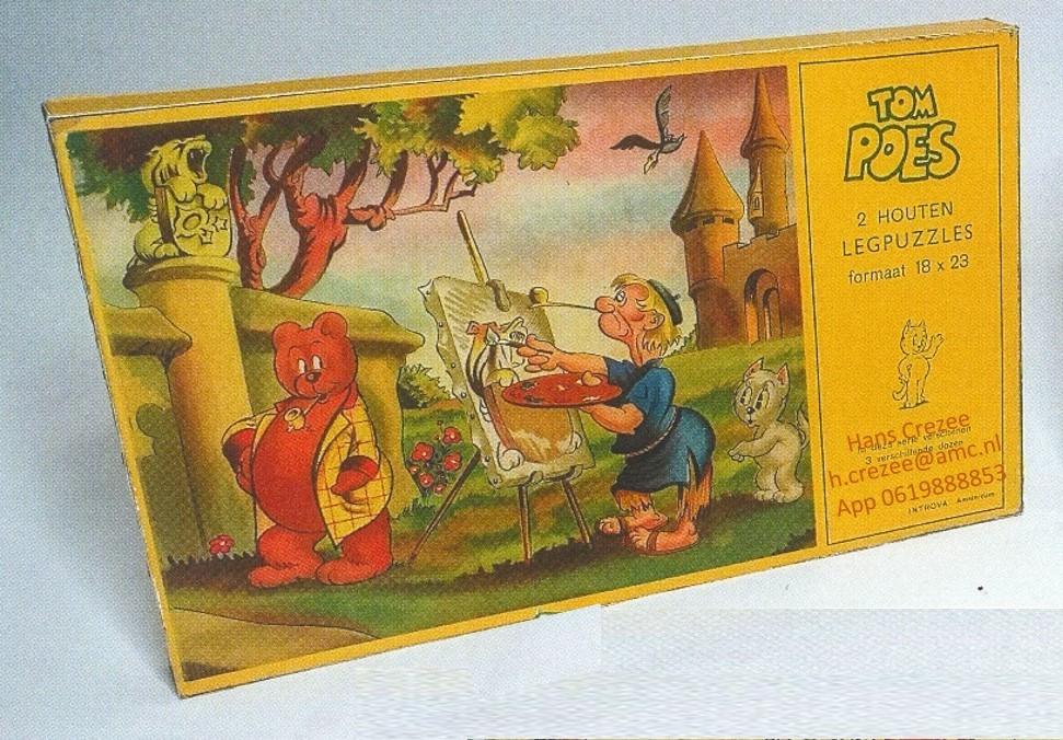 zoek oud Bommel Tom Poes puzzel hout Rens Introva 1940 1950, Antiek en Kunst, Ophalen of Verzenden