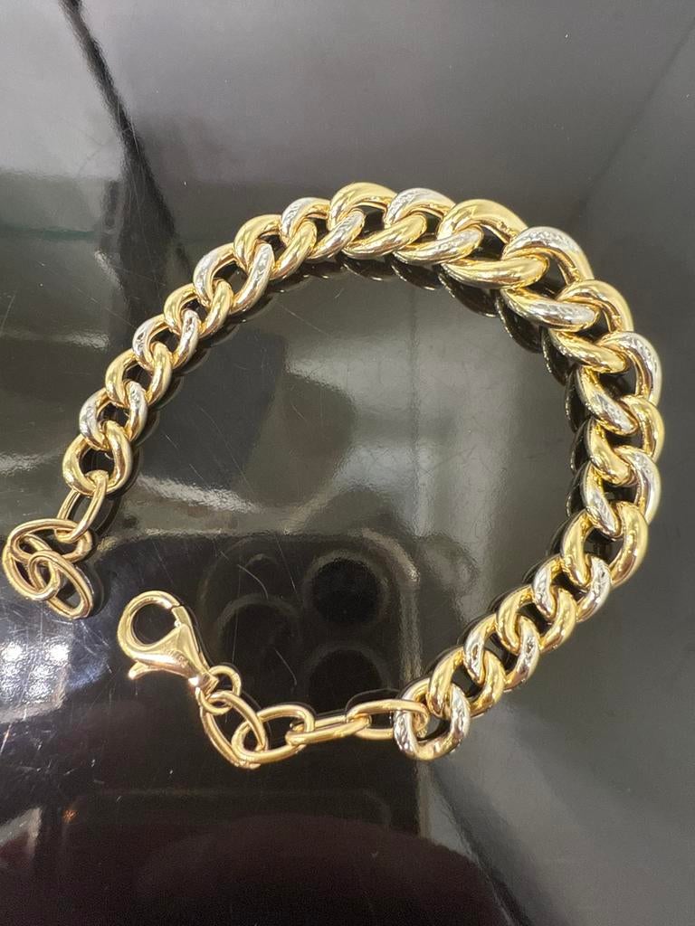 Prachtige 14 karaats gouden armband met witgoud, Ophalen of Verzenden, Nieuw, Goud